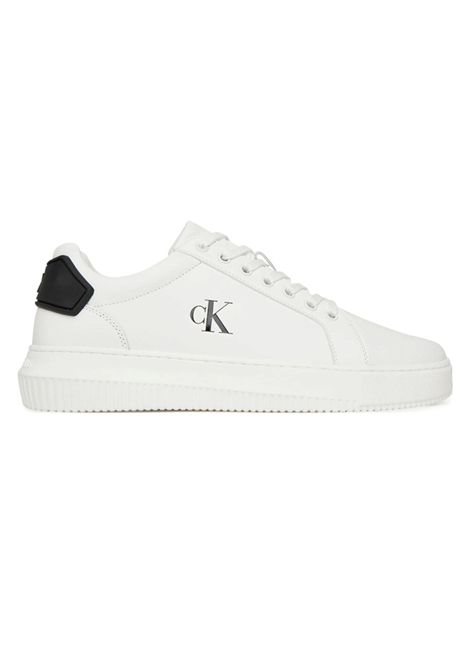 Scarpe Calvin Klein Chunky Cupsole RU Leather Bianco Nero Uomo CALVIN KLEIN | Sneakers | YM0YM01296-01W